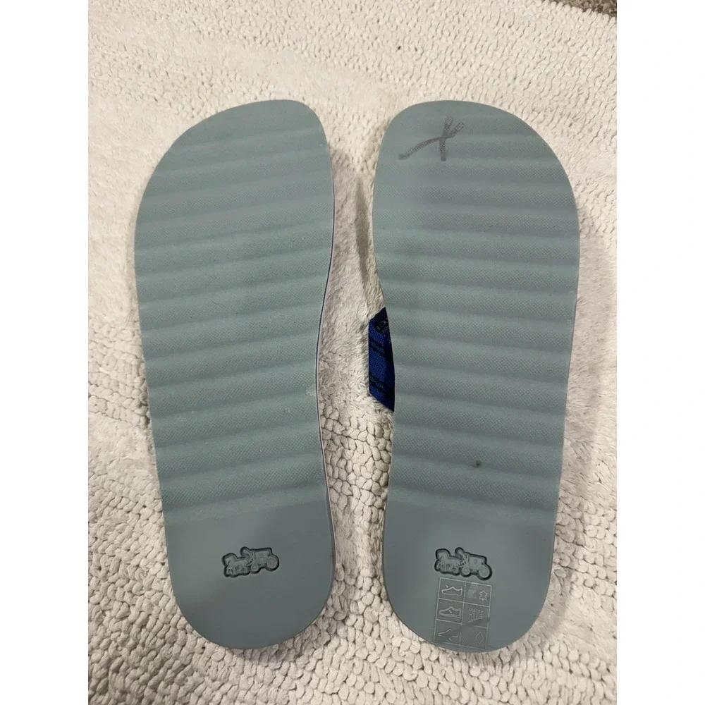 COACH Signature Webbing Flip-Flop Blue Fin 11D Blue Fin Chalk Euc Classic